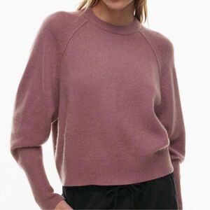 Aritzia Babaton Luxe 100% Cashmere Classic Crewneck Sweater in Pink Size Medium
